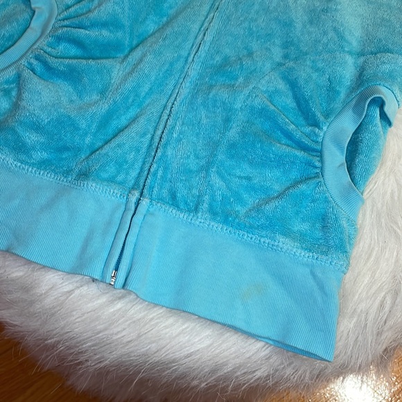 Juicy Couture Turquoise Blue Terry Top Short Sleeve P Vintage - Picture 6 of 10